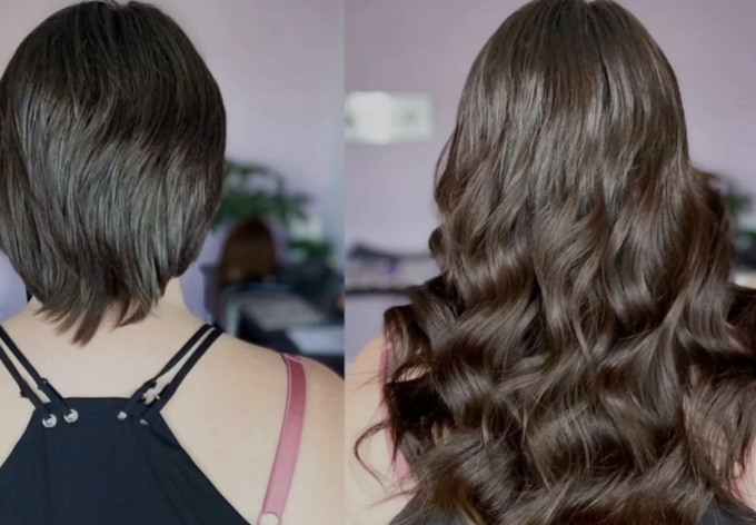 works example Advanced hot fusion hair extensions in Taina Beauty Salon, Punta Cana